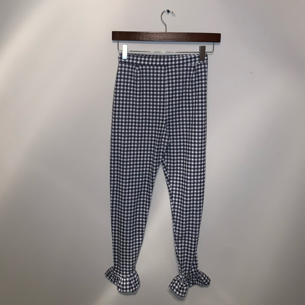 Boohoo Black & White Plaid leggings size 2 - Picture 1 of 7